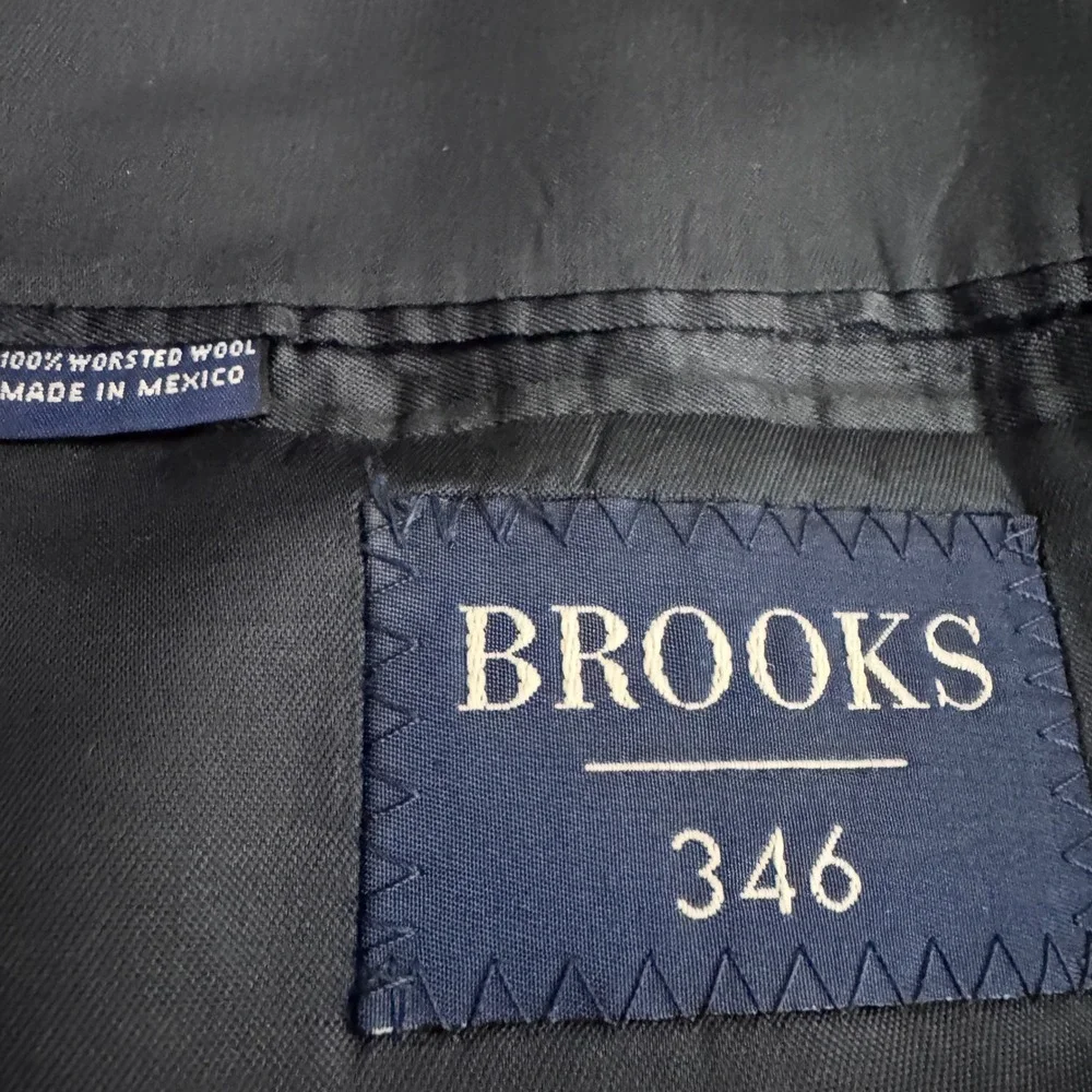 Vintage Brooks‎ Brothers 346 Mens Navy Wool Blazer Gold Buttons 40L